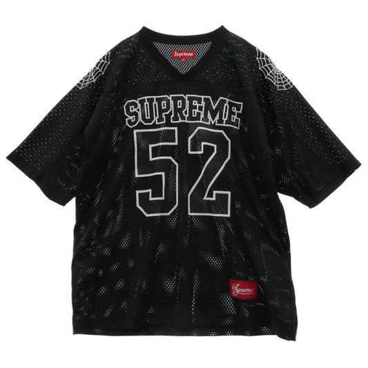 Supreme シュプリーム 24SS Spiderweb Football Jersey スパイダーウェブ フットボール ジャージ 半袖 Tシャツ ブラック系 M【美品】【中古】