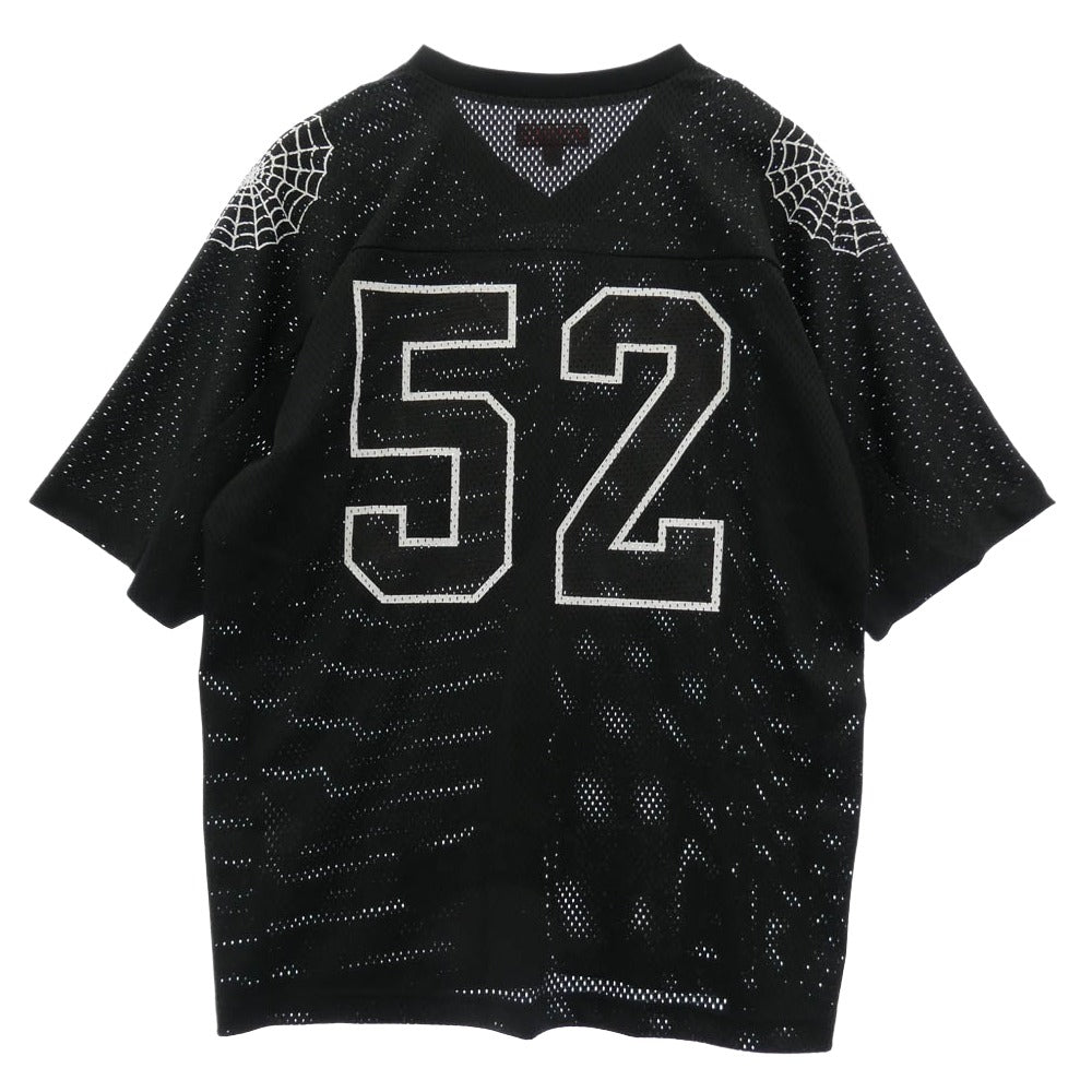 Supreme シュプリーム 24SS Spiderweb Football Jersey スパイダーウェブ フットボール ジャージ 半袖 Tシャツ ブラック系 M【美品】【中古】