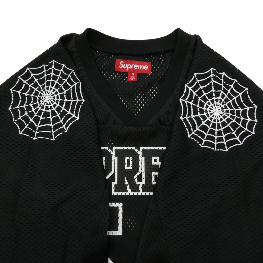 Supreme シュプリーム 24SS Spiderweb Football Jersey スパイダーウェブ フットボール ジャージ 半袖 Tシャツ ブラック系 M【美品】【中古】