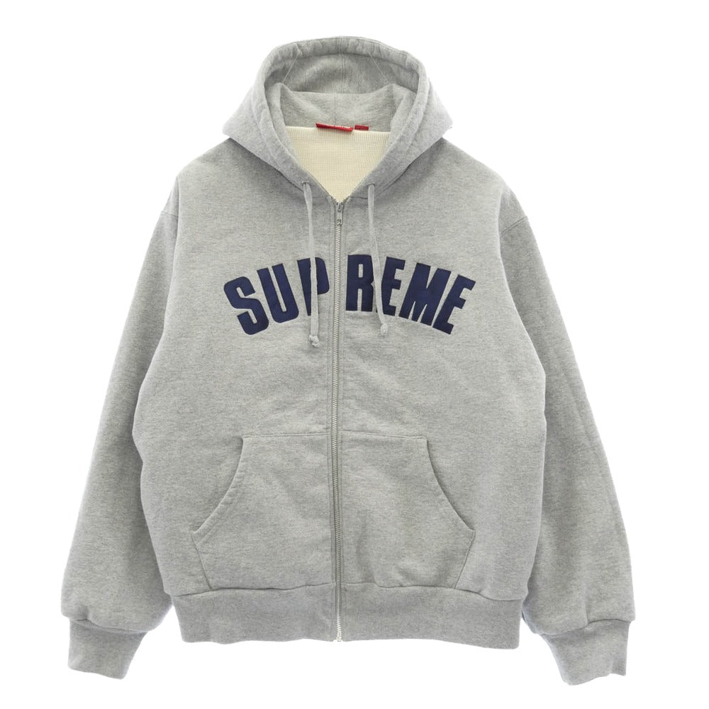 Supreme シュプリーム 24AW Arc Thermal Zip Up Hooded Sweatshirt アーチ サーマル スウェットシャツ ジップアップ パーカー フーディー グレー系 M【中古】