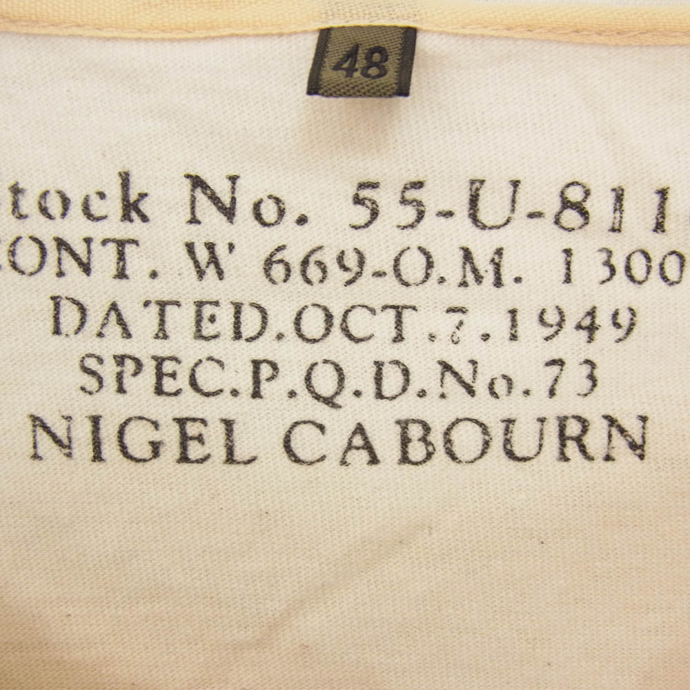 Nigel Cabourn ナイジェルケーボン 8044-00-21005 50's HENLEY NECK SHIRT ヘンリーネック Tシャツ 半袖カットソー オフホワイト系 48【中古】