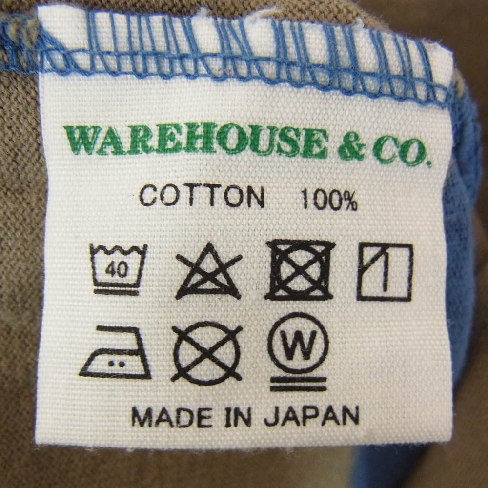 WAREHOUSE ウエアハウス BORDER ボーダー Tシャツ 丸首 クルーネック 半袖 カットソー グレー ブルー系 L【中古】