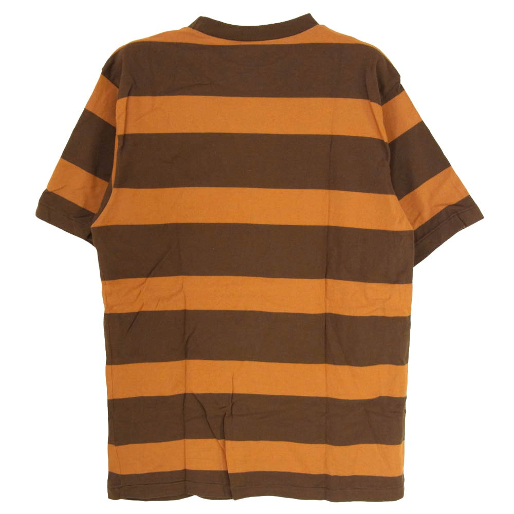 WAREHOUSE ウエアハウス BORDER ボーダー Tシャツ 半袖 カットソー オレンジ ブラウン系 L【中古】
