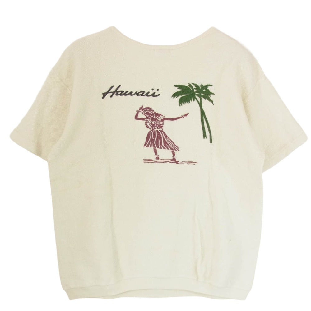 WAREHOUSE ウエアハウス 4078 HAWAII ハワイ コットン パイル地 半袖 Tシャツ オフホワイト系 42【中古】