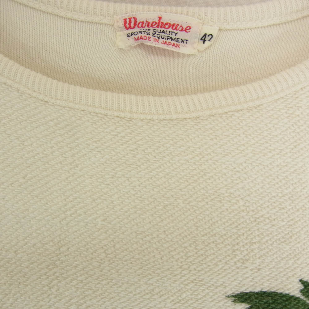 WAREHOUSE ウエアハウス 4078 HAWAII ハワイ コットン パイル地 半袖 Tシャツ オフホワイト系 42【中古】