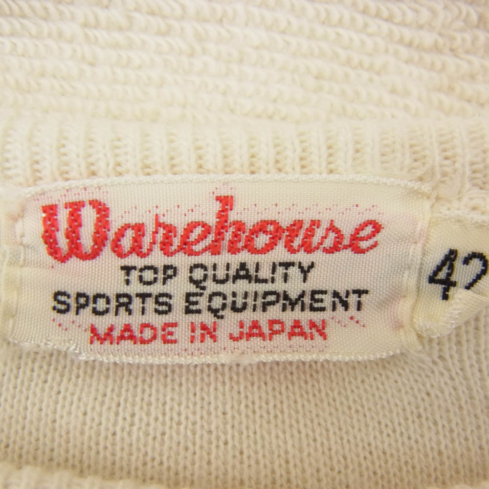 WAREHOUSE ウエアハウス 4078 HAWAII ハワイ コットン パイル地 半袖 Tシャツ オフホワイト系 42【中古】