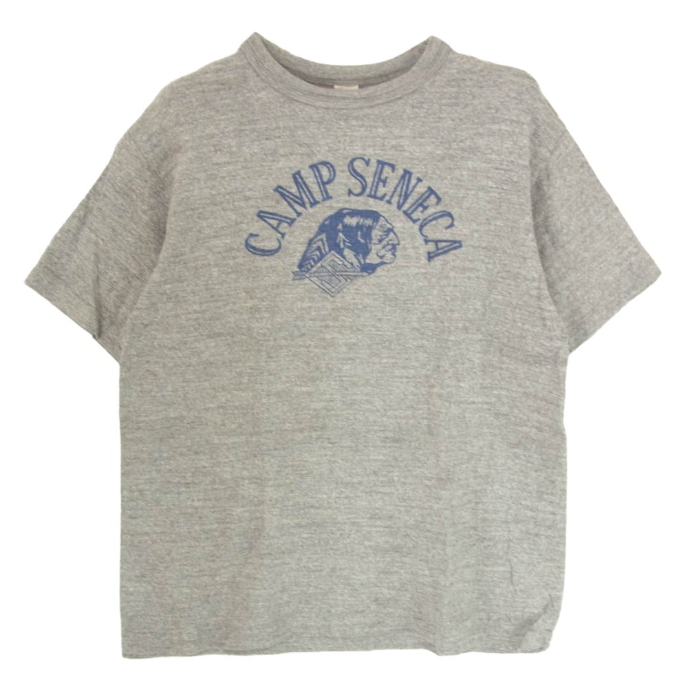 WAREHOUSE ウエアハウス 4601 CAMP SENECA キャンプ セネカ ロゴプリント Tシャツ 半袖カットソー グレー系 L【中古】