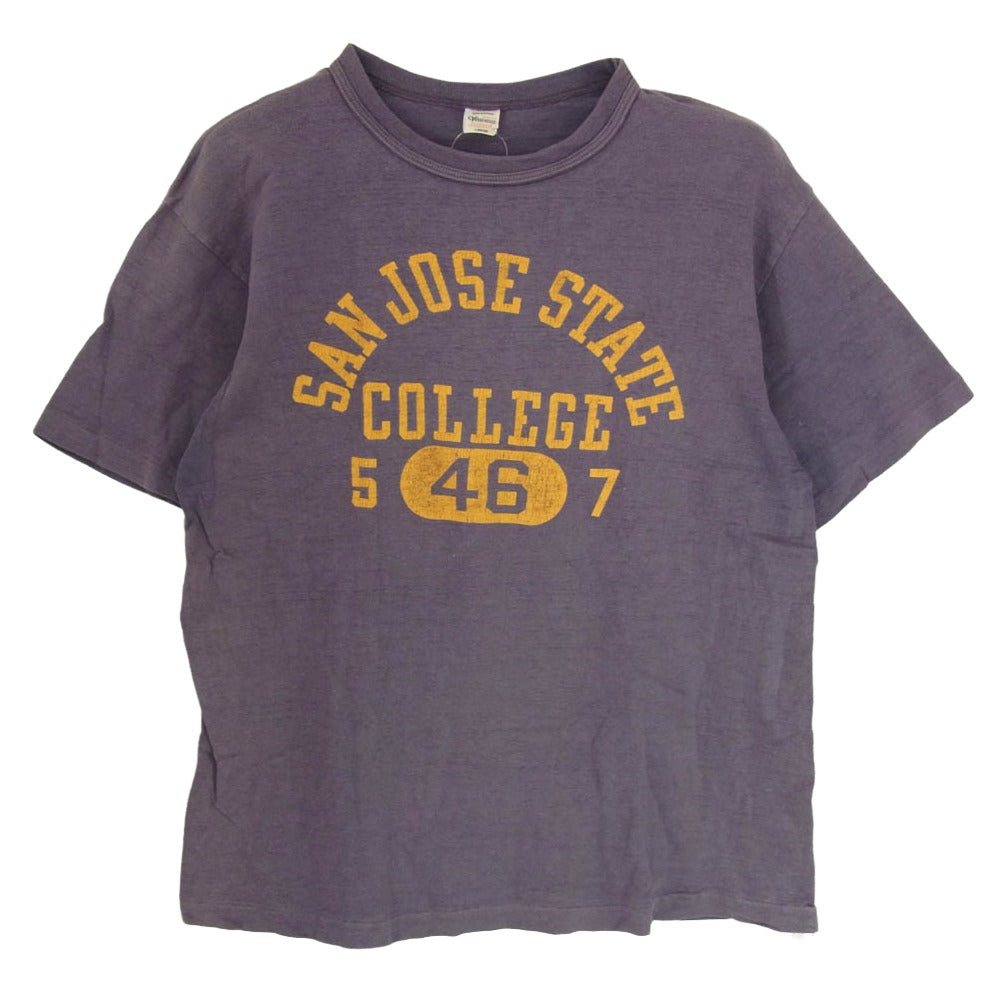 WAREHOUSE ウエアハウス 4601 SAN JOSE STATE COLLEGE サンノゼ ステート カレッジ ロゴ Tシャツ 半袖カットソー ネイビー系 L【中古】