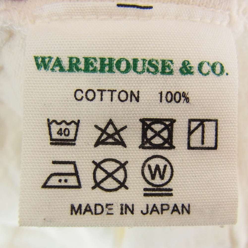 WAREHOUSE ウエアハウス 4601 Black Cats ブラック キャッツ Tシャツ 半袖 カットソー オフホワイト系 L【中古】