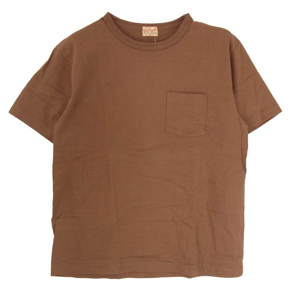 WHITESVILLE ホワイツビル ポケット付 コットン クルーネック Tシャツ 半袖カットソー ブラウン系 M【中古】