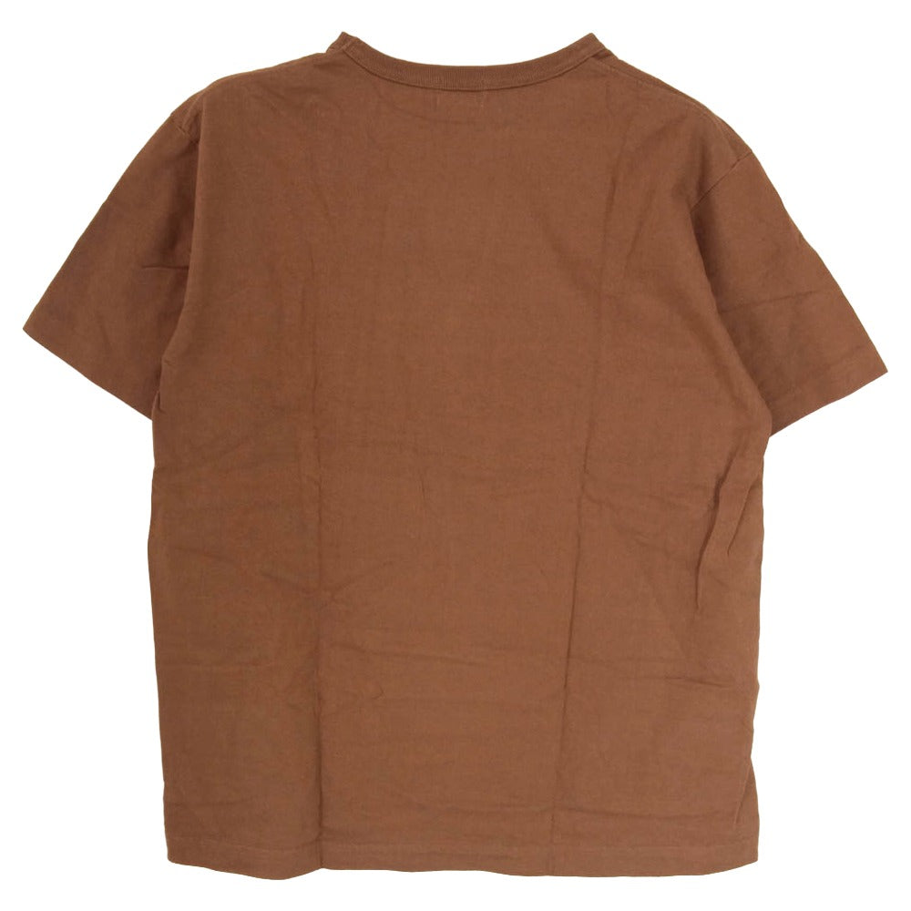 WHITESVILLE ホワイツビル ポケット付 コットン クルーネック Tシャツ 半袖カットソー ブラウン系 M【中古】