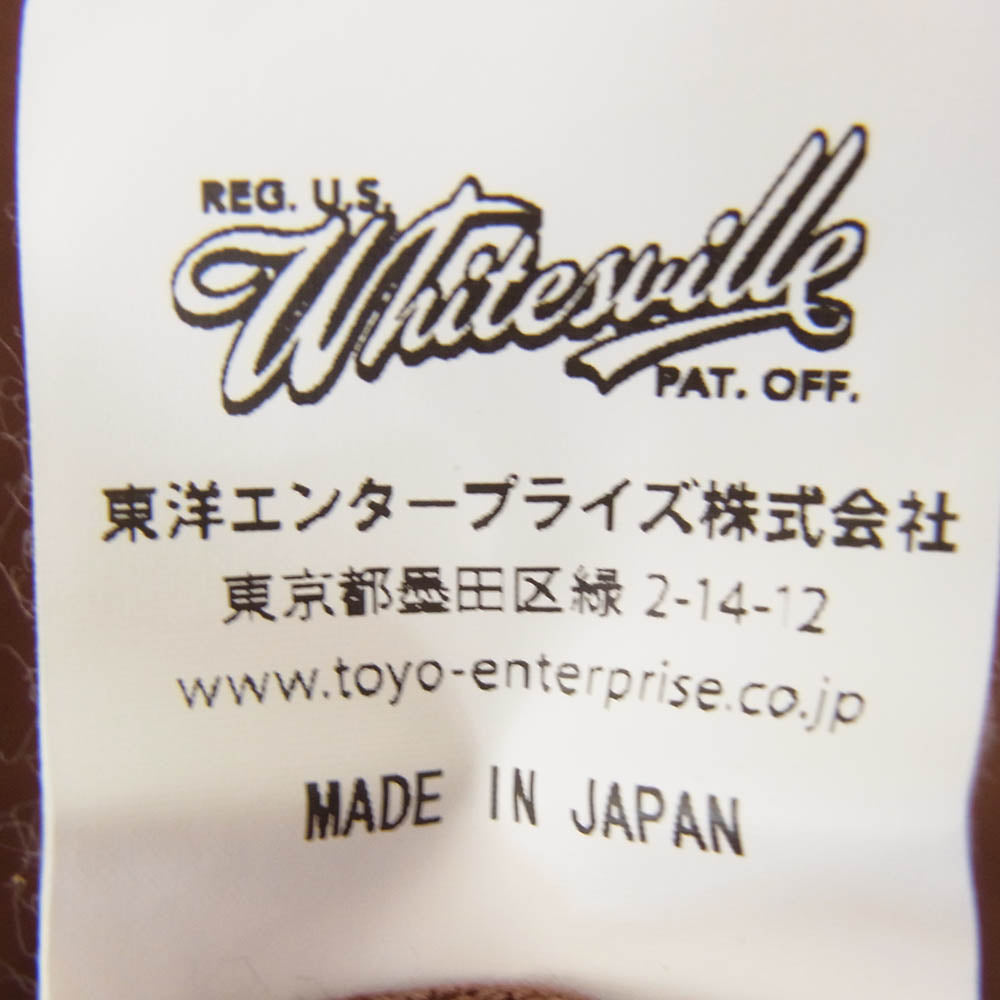 WHITESVILLE ホワイツビル ポケット付 コットン クルーネック Tシャツ 半袖カットソー ブラウン系 M【中古】