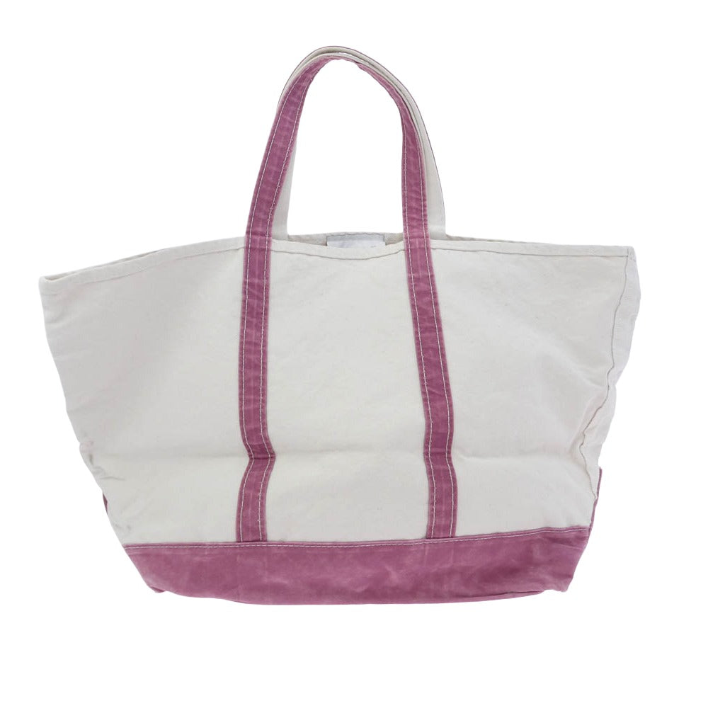 L.L.Bean エルエルビーン 112638 × REMI RELIEF レミレリーフ × Begin ビギン BOAT AND TOTE ヴィンテージ加工 ボートアンドトート ビーントート トートバッグ ピンク系 ホワイト系【中古】