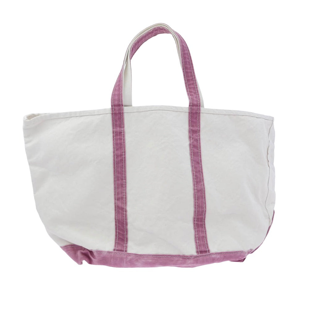 L.L.Bean エルエルビーン 112638 × REMI RELIEF レミレリーフ × Begin ビギン BOAT AND TOTE ヴィンテージ加工 ボートアンドトート ビーントート トートバッグ ピンク系 ホワイト系【中古】