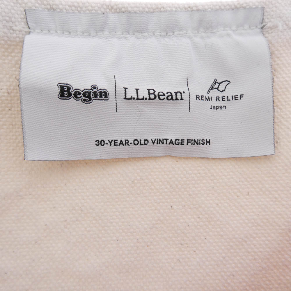 L.L.Bean エルエルビーン 112638 × REMI RELIEF レミレリーフ × Begin ビギン BOAT AND TOTE ヴィンテージ加工 ボートアンドトート ビーントート トートバッグ ピンク系 ホワイト系【中古】