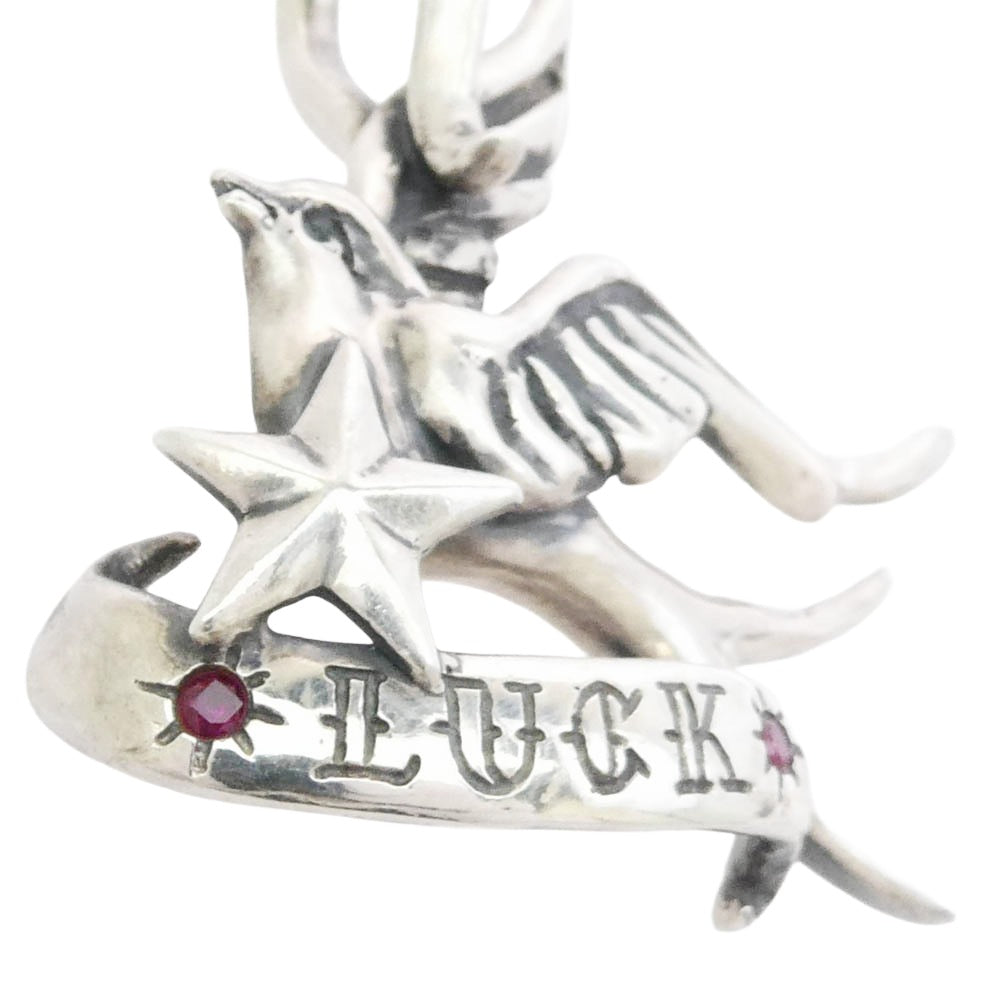 GALCIA ガルシア Swallow＆Star スワロー＆スター LUCK ペンダントトップ シルバー系【中古】