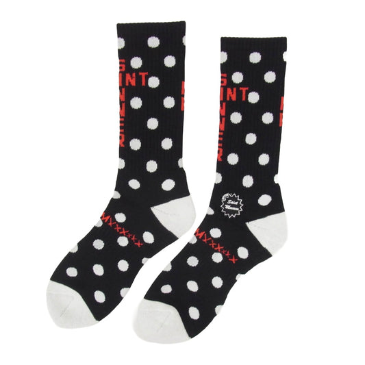 SAINT MICHAEL セントマイケル 26SS SM-MK8-0000-100 DOT SOCKS ドット ソックス 靴下 ブラック系 M【新古品】【未使用】【中古】