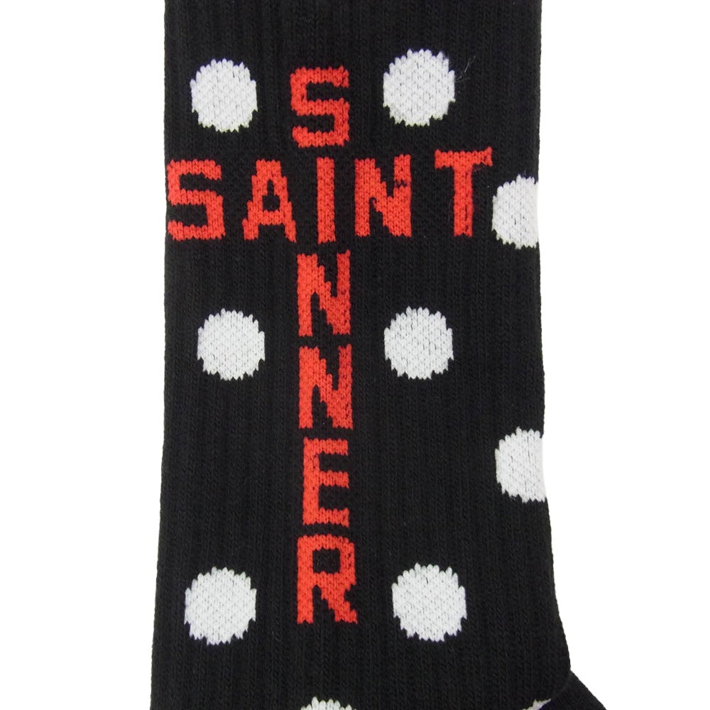 SAINT MICHAEL セントマイケル 26SS SM-MK8-0000-100 DOT SOCKS ドット ソックス 靴下 ブラック系 M【新古品】【未使用】【中古】