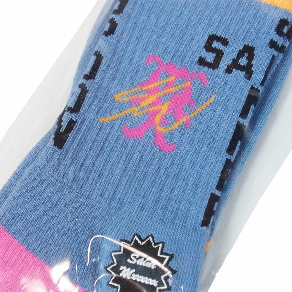 SAINT MICHAEL セントマイケル 26SS SM-MK8-0000-C14 SW SOCKS/SAINT SW ソックス 靴下 ブルー系 M【新古品】【未使用】【中古】
