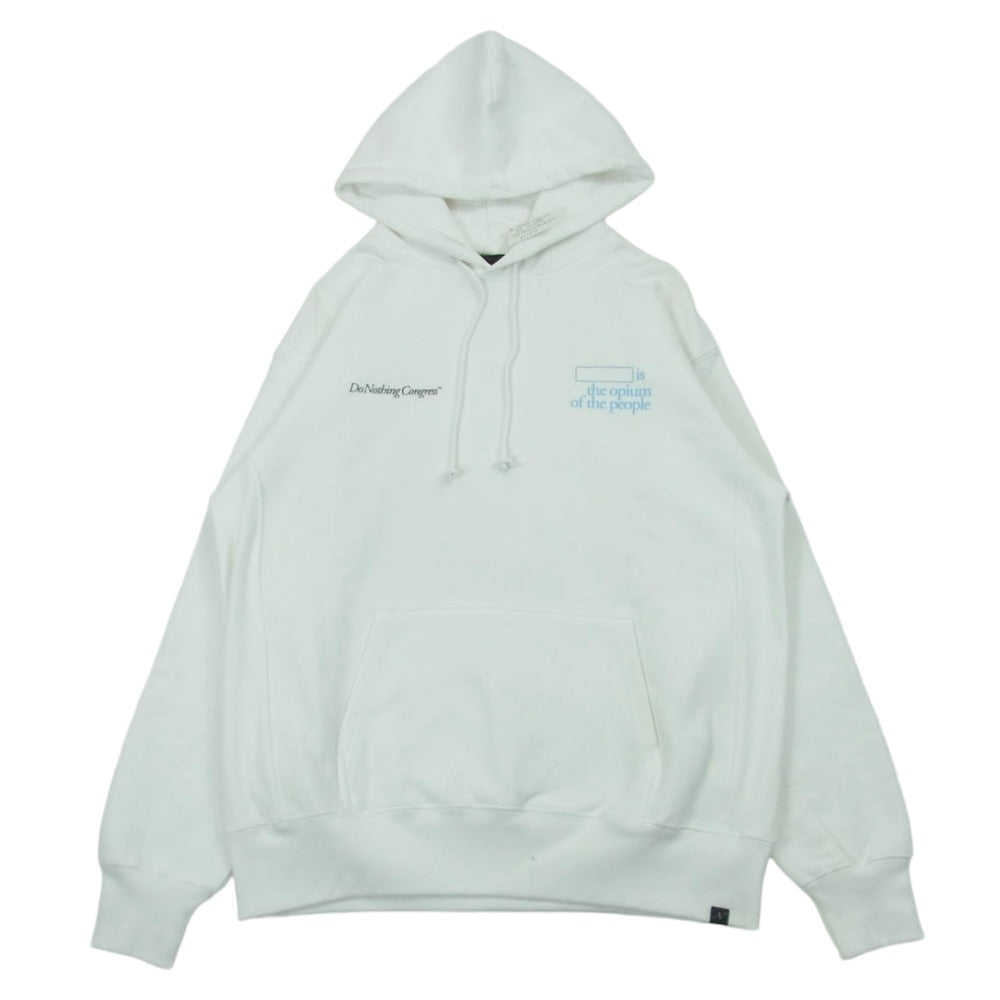 Do Nothing Congress ロゴプリント プルオーバー フーディー パーカー ホワイト系 XL【中古】