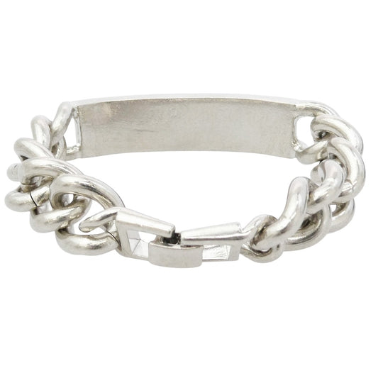 カミヤ G12AC071-0 ID Bracelet 喜平チェーン BRASS 真鍮 USED加工 ブレスレット シルバー系【極上美品】【中古】