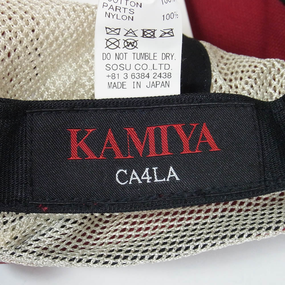カミヤ CA4LA カシラ G16CA103-0 Distressed Mesh Cap メッシュ キャップ 帽子 レッド系 F【極上美品】【中古】