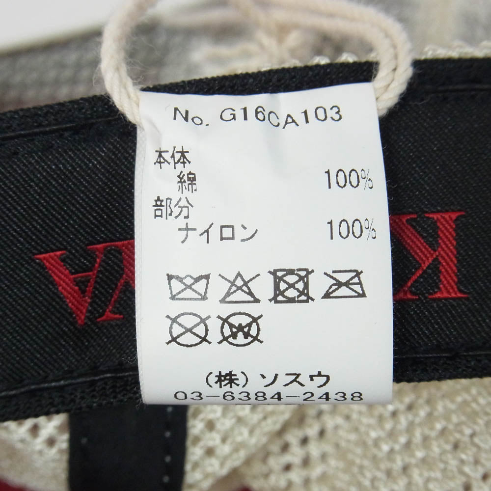 カミヤ CA4LA カシラ G16CA103-0 Distressed Mesh Cap メッシュ キャップ 帽子 レッド系 F【極上美品】【中古】
