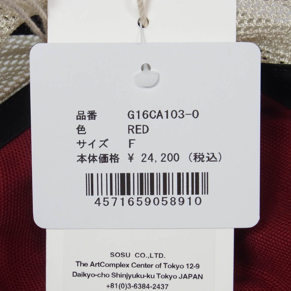 カミヤ CA4LA カシラ G16CA103-0 Distressed Mesh Cap メッシュ キャップ 帽子 レッド系 F【極上美品】【中古】