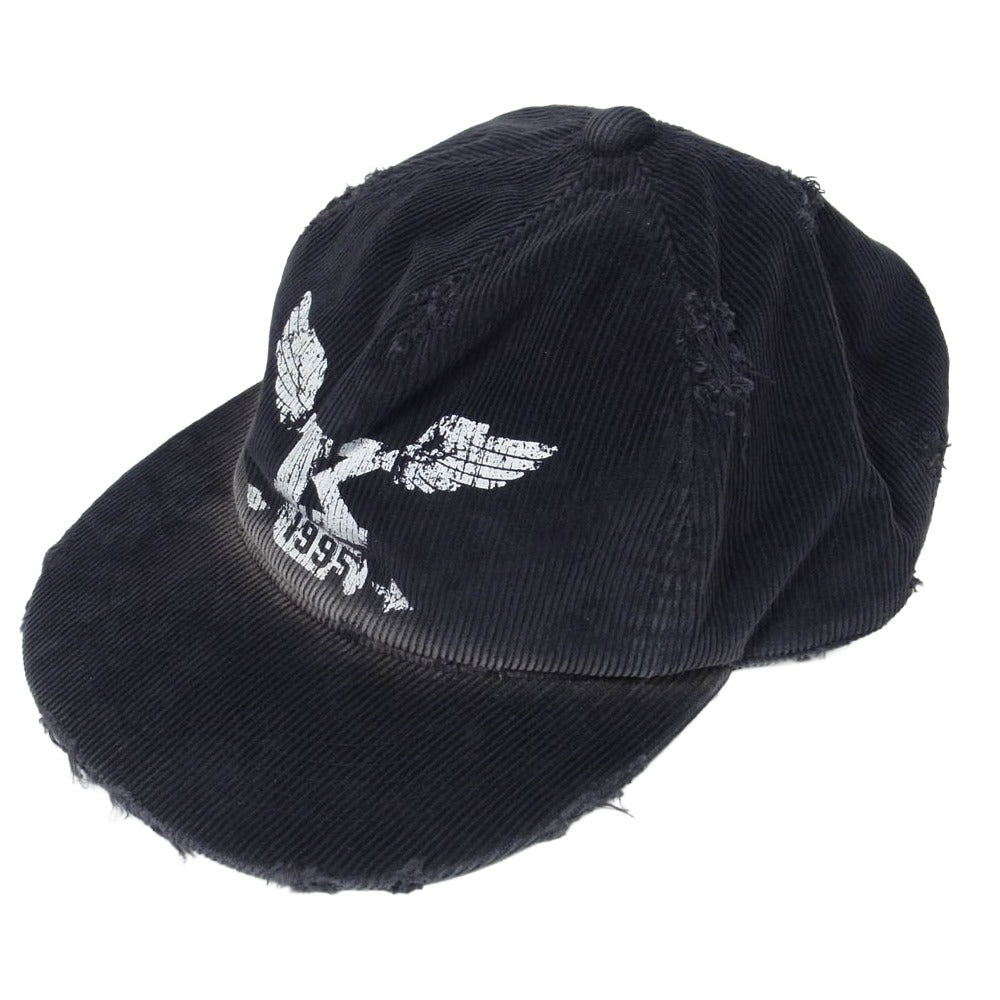 カミヤ CA4LA カシラ 25AW G15CA104-0 K-Wing Distressed Cap ウィング キャップ 帽子 ブラック系 F【極上美品】【中古】
