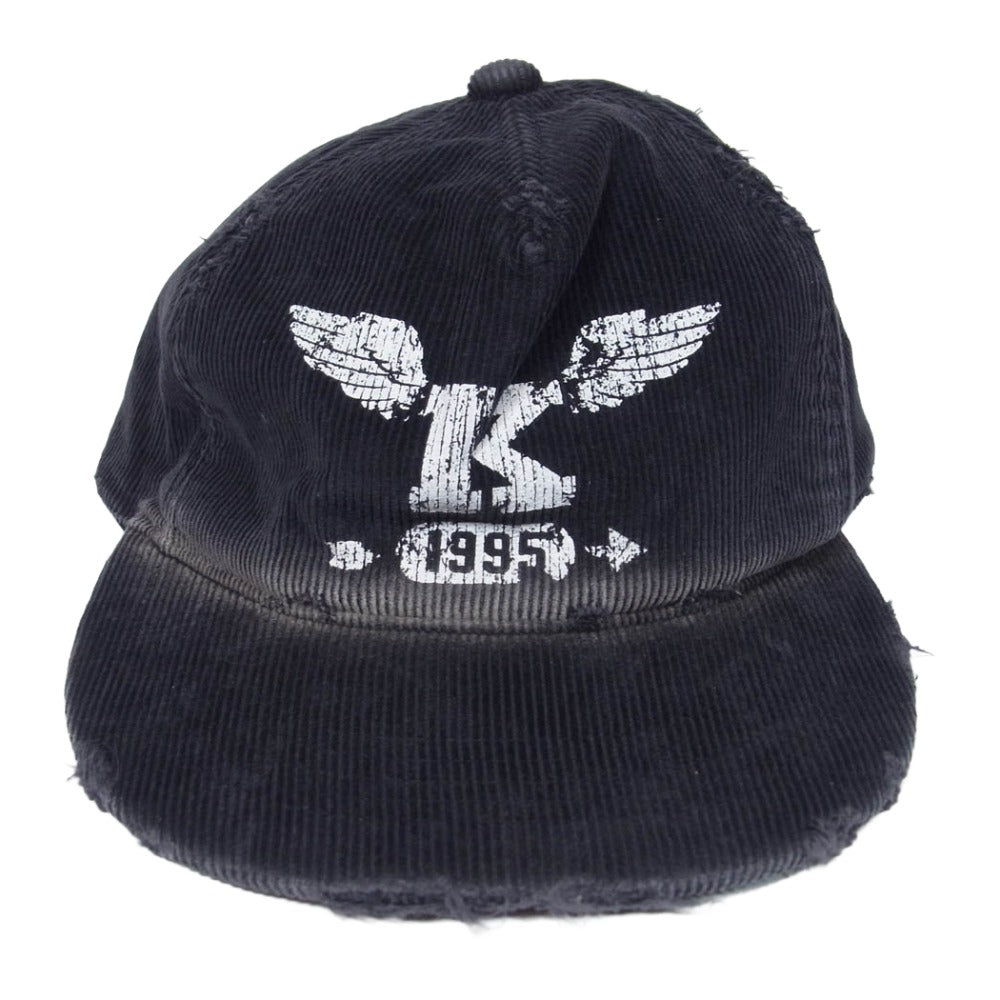 カミヤ CA4LA カシラ 25AW G15CA104-0 K-Wing Distressed Cap ウィング キャップ 帽子 ブラック系 F【極上美品】【中古】