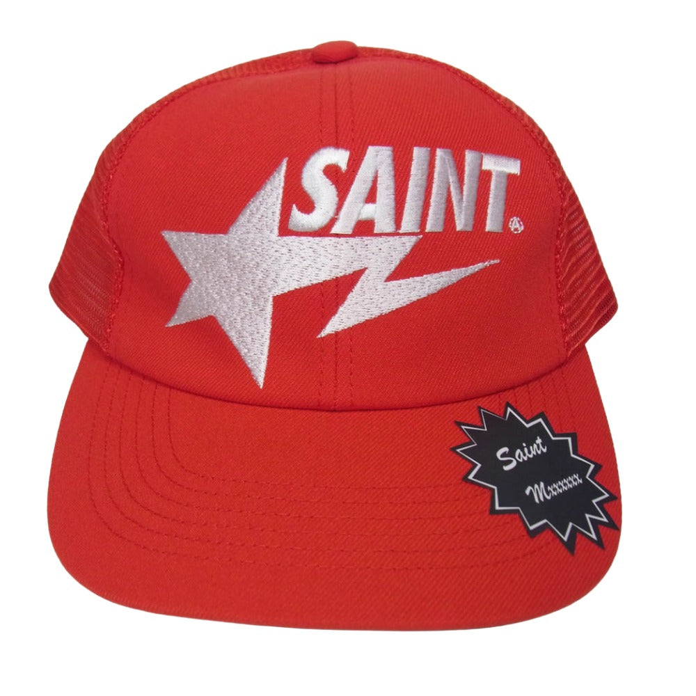 SAINT MICHAEL セントマイケル A BATHING APE アベイシングエイプ 26SS SM-MK8-0000-C60 BAPE MESH CAP ベイプ メッシュ キャップ レッド系【極上美品】【中古】