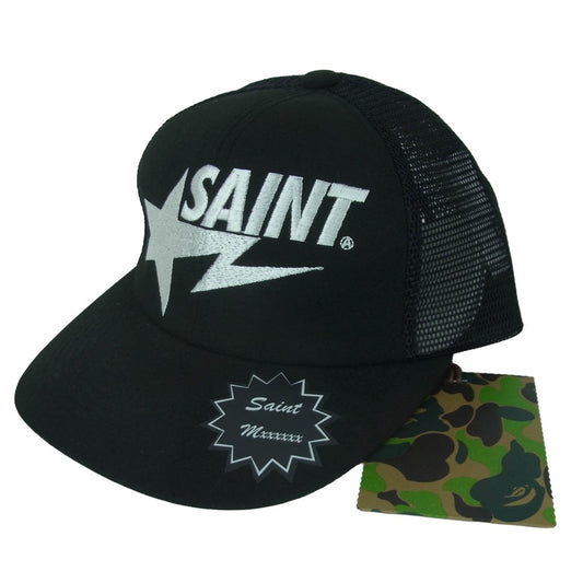 SAINT MICHAEL セントマイケル 26SS SM-MK8-0000-C59 BAPE MESH CAP ベイプ メッシュ キャップ ブラック系 F【極上美品】【中古】