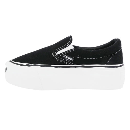 カミヤ G15FW703 Cornell Platform Slip on Sneaker コーネル プラットフォーム スリッポン スニーカー ブラック系 41【極上美品】【中古】
