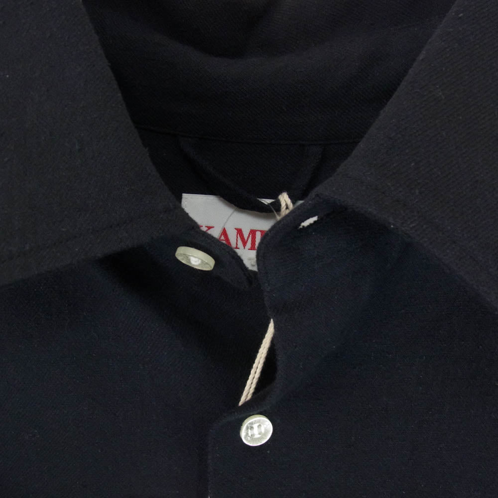 カミヤ G16SH049-0 Ash Fade Drawstring Cuff Shirt アッシュフェード ドローストリングカフ シルクコットンネップツイル 長袖 シャツ ブラック系 S【極上美品】【中古】