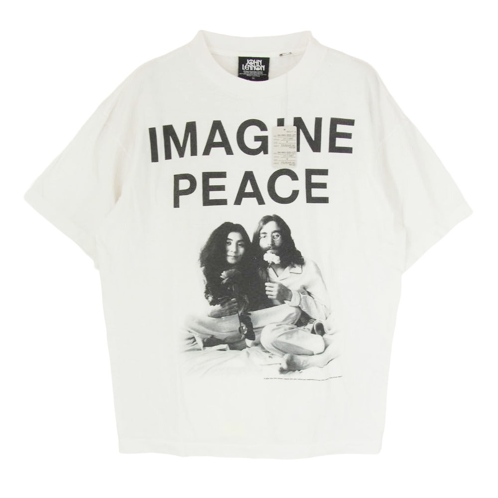 SAINT MICHAEL セントマイケル 26SS SM-MK8-0000-C27 × JOHN LENNON JL_SS T-SHIRT IMAGINE PEACE ジョンレノン 半袖 Tシャツ カットソー ホワイト系 M【美品】【中古】