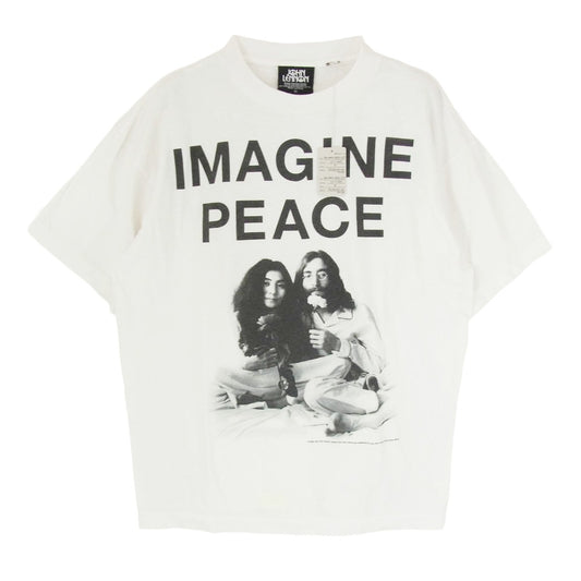 SAINT MICHAEL セントマイケル 26SS SM-MK8-0000-C27 × JOHN LENNON JL_SS T-SHIRT IMAGINE PEACE ジョンレノン 半袖 Tシャツ カットソー ホワイト系 M【美品】【中古】