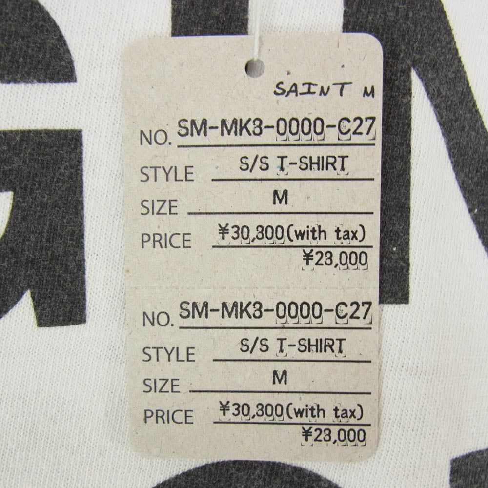SAINT MICHAEL セントマイケル 26SS SM-MK8-0000-C27 × JOHN LENNON JL_SS T-SHIRT IMAGINE PEACE ジョンレノン 半袖 Tシャツ カットソー ホワイト系 M【美品】【中古】