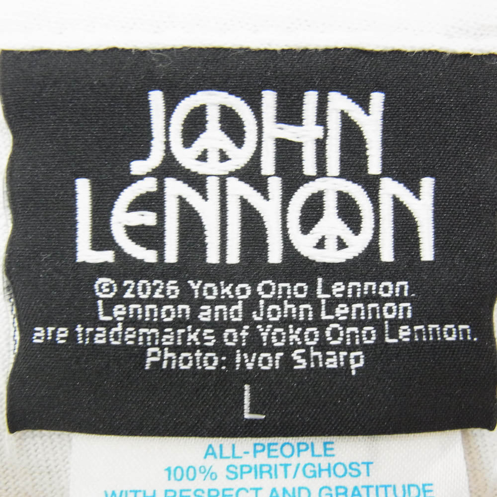SAINT MICHAEL セントマイケル 26SS SM-MK8-0000-C27 × JOHN LENNON JL_SS T-SHIRT IMAGINE PEACE ジョンレノン 半袖 Tシャツ カットソー ホワイト系 L【美品】【中古】