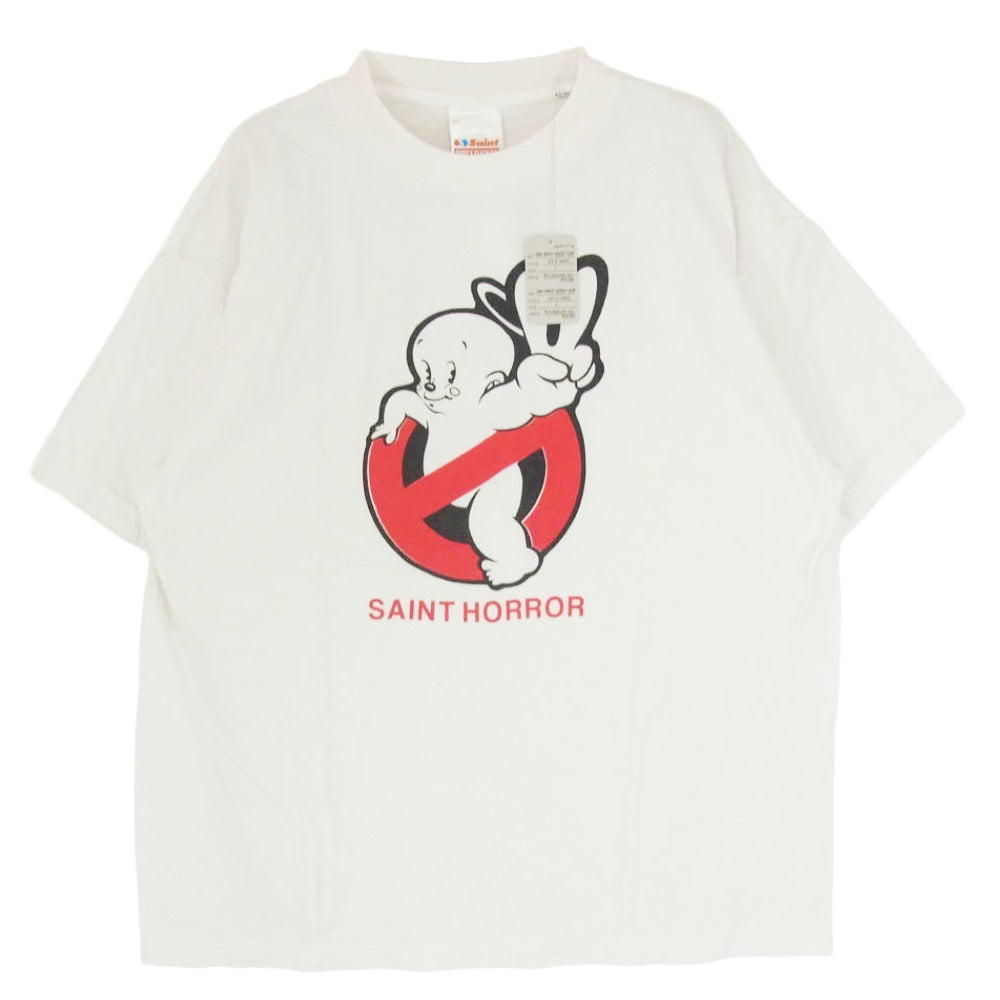 SAINT MICHAEL セントマイケル 26SS SM-MK8-0000-009 SS T-SHIRT SAINT HORROR 半袖 Tシャツ カットソー オフホワイト系 L【美品】【中古】