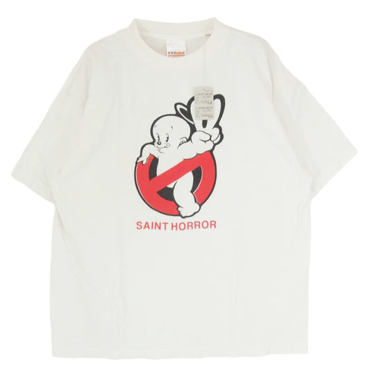 SAINT MICHAEL セントマイケル 26SS SM-MK8-0000-009 SS T-SHIRT SAINT HORROR 半袖 Tシャツ カットソー オフホワイト系 L【美品】【中古】