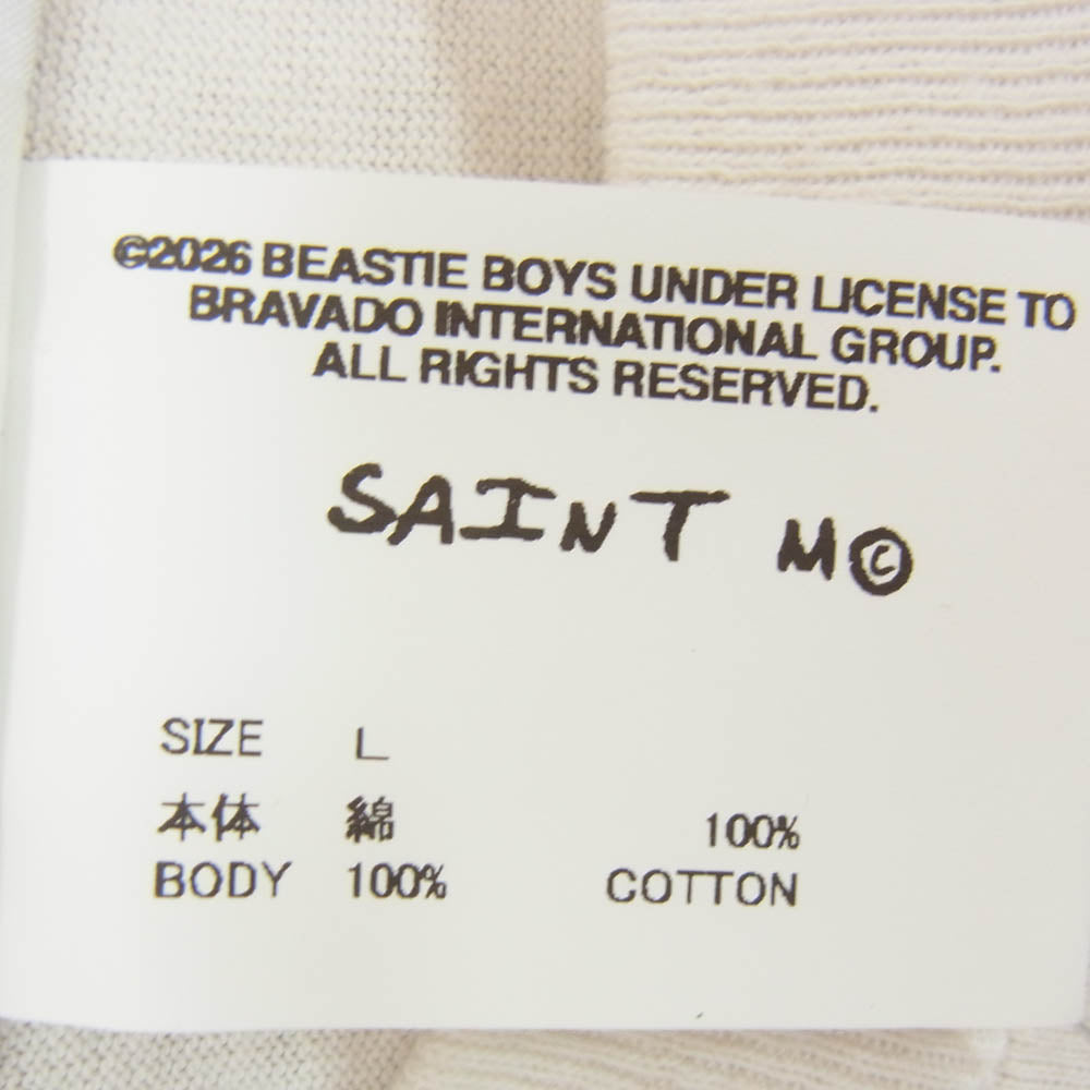 SAINT MICHAEL セントマイケル 26SS SM-MK8-0000-C23 BTB_SS T-SHIRT BEASTIEBOYS 半袖 Tシャツ カットソー オフホワイト系 L【美品】【中古】