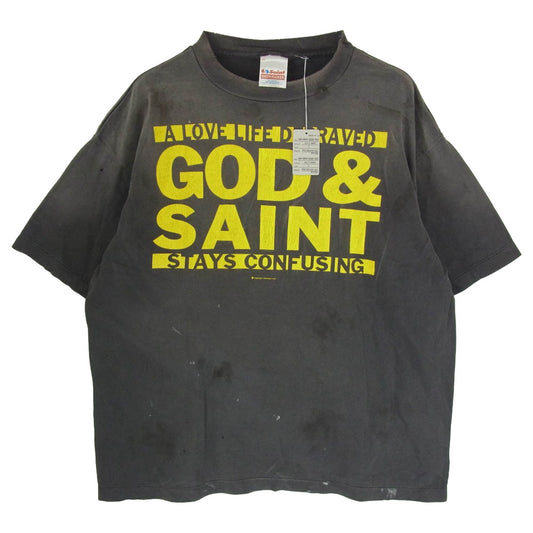 SAINT MICHAEL セントマイケル 26SS SM-MK8-0000-004 GOD SAINT SS T-SHIRT 半袖 Tシャツ カットソー グレー系 L【美品】【中古】
