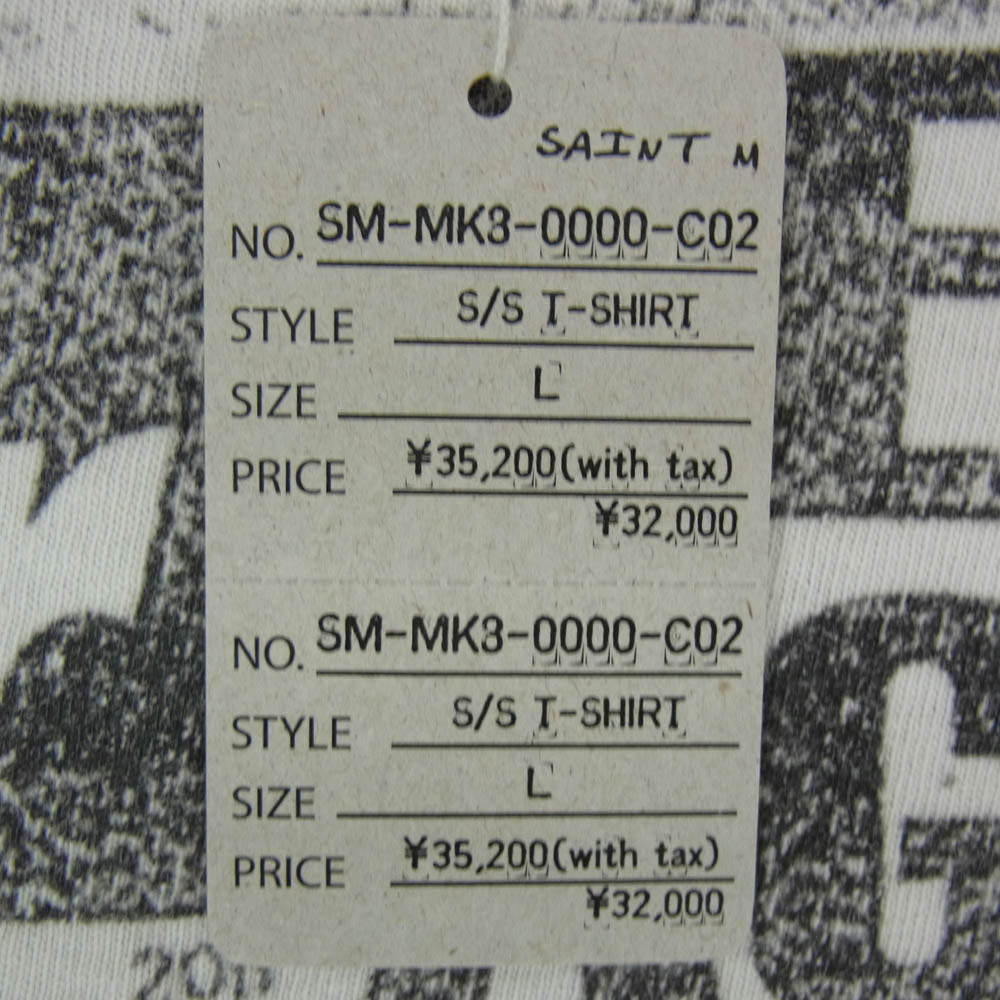 SAINT MICHAEL セントマイケル 26SS SM-MK5-0000-C02 Jamie Reid JR S/S T-SHIRT MASK 半袖 Tシャツ カットソー ホワイト系 L【美品】【中古】