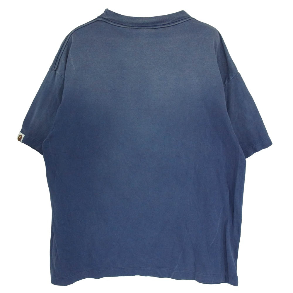 SAINT MICHAEL セントマイケル 26SS SM-MK8-0000-C50 BAPE_SS T-SHIRT FADE AWAY LV 半袖 Tシャツ カットソー ネイビー系 L【美品】【中古】