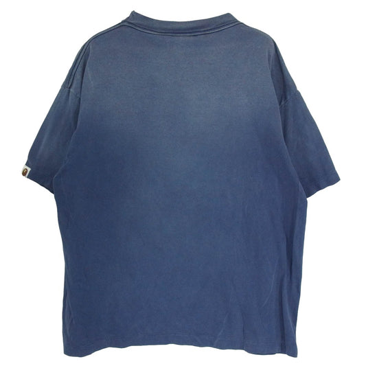 SAINT MICHAEL セントマイケル 26SS SM-MK8-0000-C50 BAPE_SS T-SHIRT FADE AWAY LV 半袖 Tシャツ カットソー ネイビー系 L【美品】【中古】