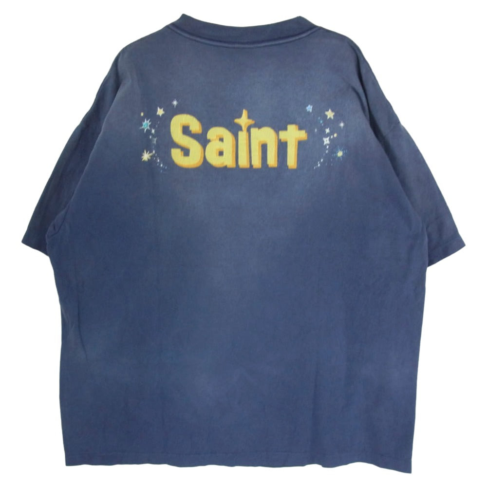 SAINT MICHAEL セントマイケル 26SS SM-MK8-0000-C79 Disney TINKER BELL DSN_SS TEE ディズニー ティンカーベル 半袖 Tシャツ カットソー ネイビー系 XL【美品】【中古】