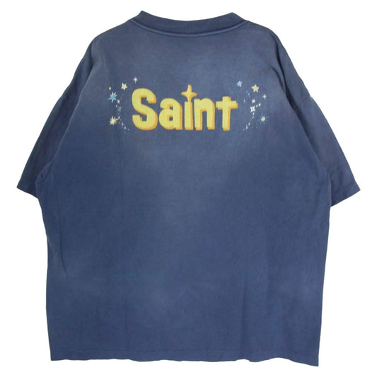 SAINT MICHAEL セントマイケル 26SS SM-MK8-0000-C79 Disney TINKER BELL DSN_SS TEE ディズニー ティンカーベル 半袖 Tシャツ カットソー ネイビー系 XL【美品】【中古】