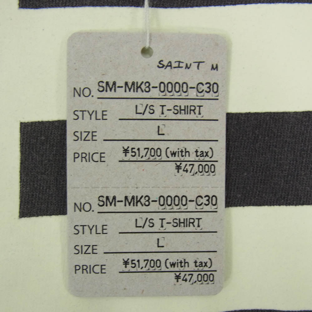 SAINT MICHAEL セントマイケル 26SS SM-MK8-0000-C30 BH_LS T-SHIRT/BONE 長袖 ロングスリーブ Tシャツ ロンT カットソー チャコール系 L【美品】【中古】