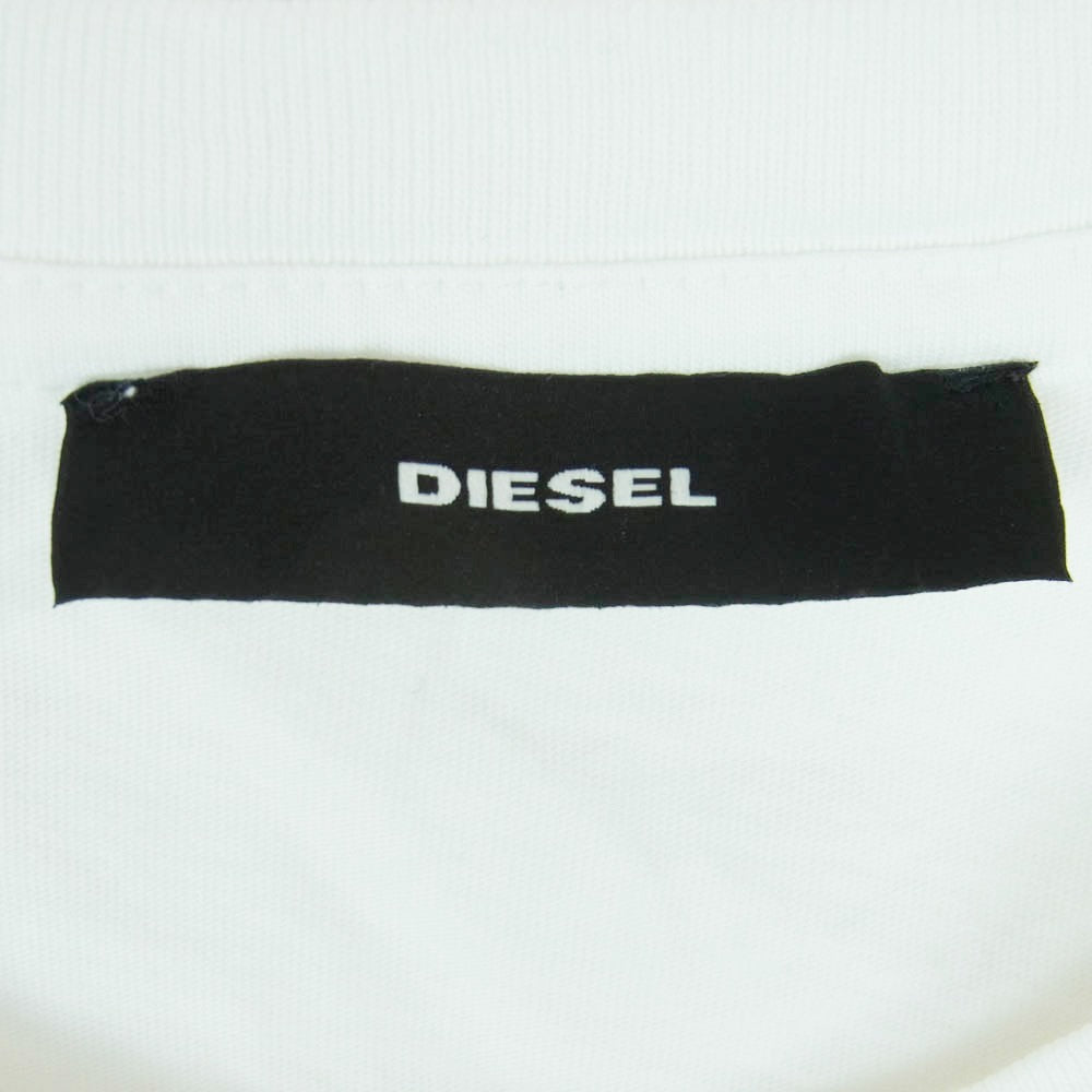 DIESEL ディーゼル T-SILY グラフィックプリント 半袖 Tシャツ コットン インド製 ホワイト系 XS【中古】