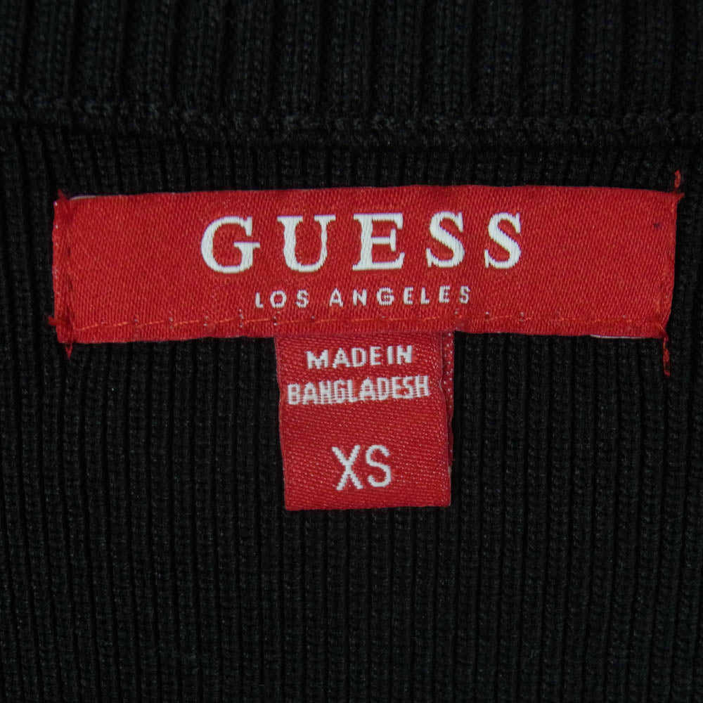 Guess ゲス 金ボタン クルーネック カーディガン レーヨン ナイロン ブラック系 XS【中古】